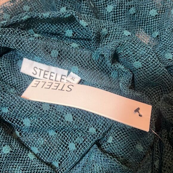 BNWT - STEELE LITA LONG SLEEVE GREEN LACE TOP - XL - Picture 7 of 8